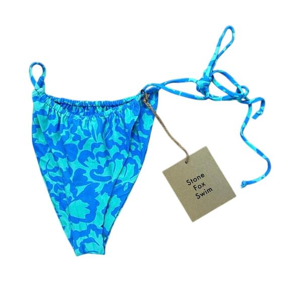 NWT Stone Fox Swim River Bikini Bottom In Ocean Bloom Size Large - Picture 2 of 5